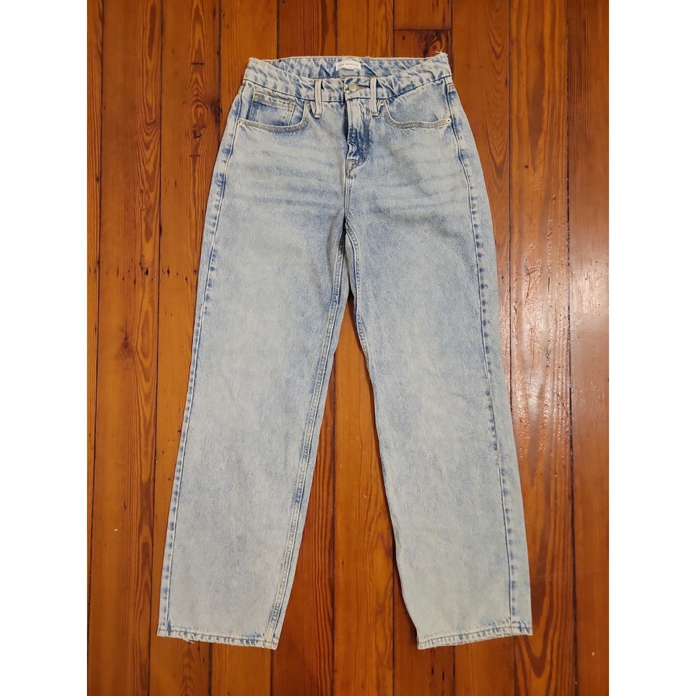 Good American Jeans Womens 2 Baggy Fit Light Blue Wash Denim Pants Distressed